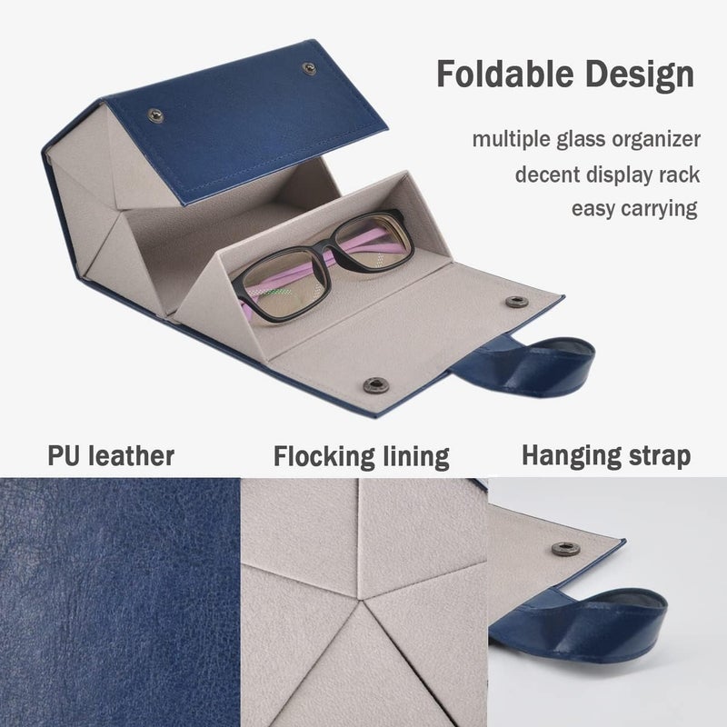 Kenpal Sunglasses Storage Organizer Holder Foldable Travel Case with 5 Slot Compartments for Multiple Glasses - Image 3